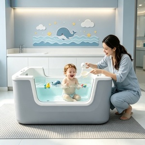 <span class=keywords><strong>Baignoire</strong></span> bébé autoportante en acrylique avec fonction massage et système thermostatique pour le confort du bain du nouveau-né - Product Image 1