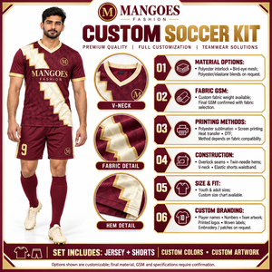 Tenue de football personnalisée pour hommes, femmes et jeunes – Maillot, short, kit d'équipe, vêtements de sport pour l'entraînement, la pratique et les matchs - Product Image 6