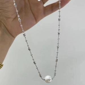 <b>Light</b> Luxury Versatile 10-11mm Freshwater Pearl Necklace <b>Edison</b> Fairy Link Roadway Clavicle Chain with S925 Silver - Product Image 3