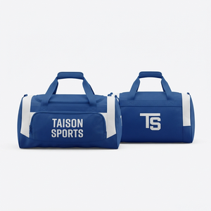 Bolsa Deportiva Premium de 600D PU 350 GSM para Flag Football, 30-40L, Azul con Paneles Blancos, Resistente, con Logotipo Personalizado Impreso y Bordado - Product Image 1