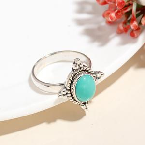 New Arrival Natural Arizona <b>Turquoise</b> 925 Sterling Silver Handcrafted Bohemian Gemstone Navajo Engagement Wedding Fine <b>Ring</b> - Product Image 3