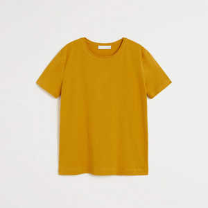 Mustard <b>Yellow</b> <b>Plain</b> <b>T</b> <b>Shirt</b> Unisex Soft Cotton Casual Half Sleeve Crew Neck Daily Wear Basic Tee - Product Image 6