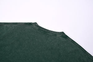 เสื้อยืดสไตล์ไฮสตรีทแบบย้อมสีเอซิดสำหรับทุกเพศ พิมพ์โลโก้ได้ สีพื้น ทรงโอเวอร์ไซส์ เสื้อไซส์ใหญ่ เสื้อผู้ชาย - Product Image 5