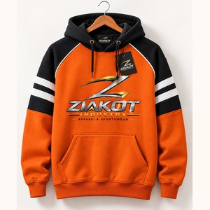 Sudadera con capucha deportiva Ziakot personalizada con caras aterradoras en 3D de calabaza de Halloween en naranja, negro y oro envejecido, homenaje al servicio - Product Image 2