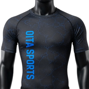 Ensemble de t-shirt et short de compression pour homme noir et bleu, respirant, à séchage rapide, extensible, pour la salle de sport, l'entraînement, la course à pied, le sport athlétique - Product Image 3