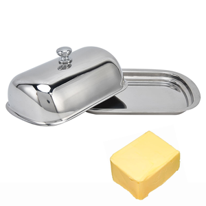Atractiva Caja para Mantequilla de Acero Inoxidable con Color Plateado y Cuchillo, de Buena Calidad, para la Mesa del Desayuno - Product Image 2