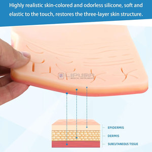 Coussin de Suture Multifonctionnel DIY pour Étudiants, Coussin d'Entraînement Réaliste en Silicone à Trois Couches, 16 Plaies Pré-découpées, Instruments Médicaux - Product Image 3