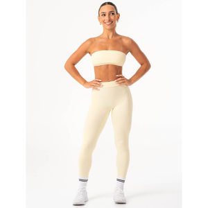 Último Conjunto de Leggings y Sujetador Scrunch V Lemon Drop OEM Personalizado para Mujer, Conjunto de 2 Piezas a Juego para Mujer, Nuevo Conjunto de Yoga Transpirable con Efecto Scrunch Butt - Product Image 1