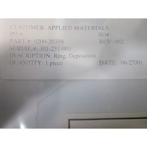 AMAT 0200-20358 DEPOSITION 300MM ESC RING, 107102 - Equipo y piezas de semiconductores de confianza de Trusted Global Legacy - Product Image 4