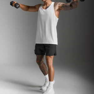Gilet de sport tricoté personnalisé en coton et polyester pour homme, couleur unie, sans manches, décontracté et respirant, vente en gros - Product Image 2