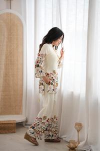 <b>printed</b> cotton kurta pant set floral <b>botanical</b> motif breathable fabric vibrant ethnic wear elegant festive traditional attire - Product Image 2