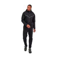 Conjunto Deportivo de Invierno para Hombre, Económico, de Dos Piezas, con Capucha, Informal, 100% Algodón, Felpa, Secado Rápido, Colores Personalizados