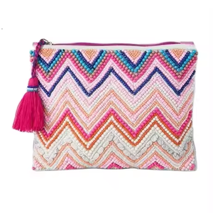 Trendy <b>Seed</b> Beads Coin Pouch With Floral Embroidery Design Custom Style Beaded Coin Pouch With Fine <b>Seed</b> Bead Craft - Product Image 3