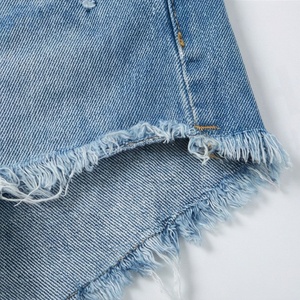 Plus Size Women <b>Denim</b> Shorts <b>Stretch</b> High Waist Vintage Washed Button Ripped Design Casual Summer Outdoor Wear Garments - Product Image 6