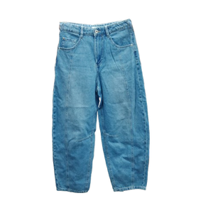Vaqueros casuales personalizados de mezclilla lavada, estilo oversize, de pierna ancha, de alta calidad, con efecto desgastado, para hombre, de corte holgado. - Product Image 1