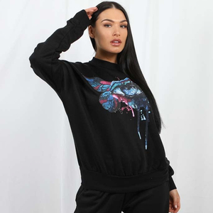 DTG Printed Womens Sweatshirt Polyester Cotton Blend Casual Crew Neck Long <b>Sleeve</b> Personalized Graphic Pullover Streetwear Top - Product Image 1