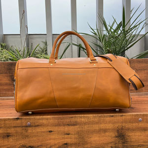 Bolsa de lona de cuero de vaca con diseño a cuadros Vintage informal Unisex para viajes, bolsa de lona de lujo de cuero genuino al por mayor - Product Image 5