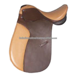 Selle anglaise en cuir véritable avec arbre en plastique et en bois, design confortable. - Product Image 1