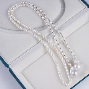 Collar Barroco de Moda con Perlas de Agua Dulce en Forma de Arroz, Cadena para Mejor Amiga o Madre, Elegante para Otoño e Invierno, para Usar con Suéter - Product Image 2