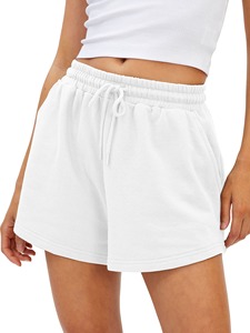 Shorts de sport pour femme en coton, avec cordon de serrage, taille haute et poches. - Product Image 6