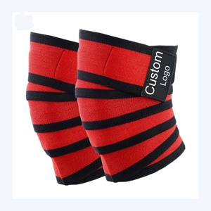 Genouillère respirante unisexe en spandex et polyester, rayée blanc et rouge, pour le volleyball, à enfiler - Product Image 6