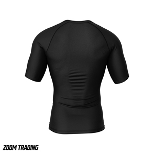 Camiseta de Manga Corta para Hombre, Cuello Redondo, Color Negro, de Secado Rápido, con Logotipo Frontal, Talla Grande, Corte Ajustado, para Otoño - Product Image 4