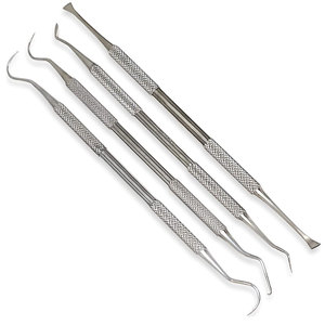 Ensemble d'instruments dentaires professionnels en acier inoxydable de classe I, outils manuels réutilisables, certifiés CE, argentés, ergonomiques, avec coussin de luxe - Product Image 3