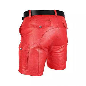 Street Style Casual Mens Leather <b>Shorts</b> with Mid Waist <b>Lightweight</b> & Eco-Friendly Design Bold Fashion Statement - Product Image 3