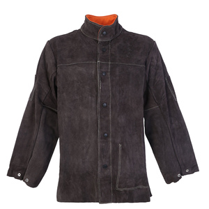 Veste de soudage noire résistante à la chaleur, manches longues, ignifuge 300 ° C-500 ° Coupes régulières avec coutures surjetées - Product Image 1