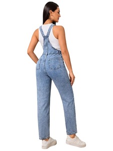 Salopette en jean décontractée pour femme, coupe ample, douce et confortable, bretelles réglables, tenue streetwear quotidienne - Product Image 2