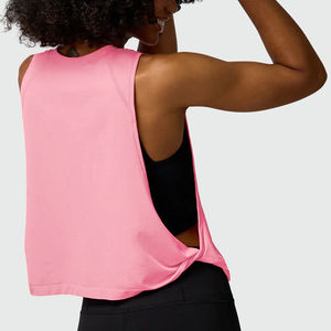 New Customized Women’s Sleeveless Workout <b>Tank</b> <b>Top</b> <b>Loose</b> Fit Breathable Yoga Gym Fitness Sports Shirt Private Label - Product Image 6