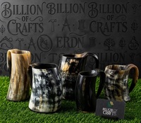 Mug rustique artisanal en corne de buffle, naturel, avec poignée, grande capacité pour bière, vin, camping, fête