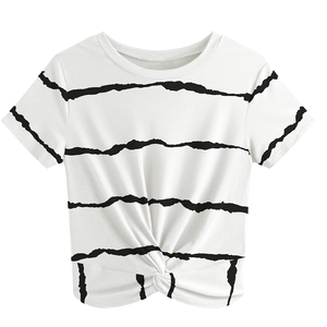 T-shirt court décontracté respirant de haute qualité pour femme, coupe régulière, en toile, séchage rapide, col rond, manches courtes - Product Image 1