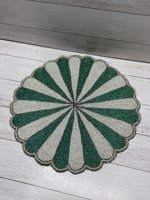 Set de table en toile perlée fait main à rayures, bord festonné, réutilisable, diamètre 500 mm, couleur personnalisée, épaisseur 3 mm, pour mariage et maison