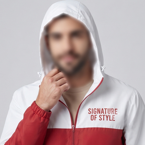 Veste coupe-vent imperméable en gros pour hommes, 100 % nylon élasthanne, vestes de randonnée imperméables pour hommes, veste de pluie imperméable à col montant pour hommes - Product Image 5