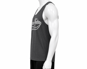 Débardeur sans manches Aero Faster pour homme, couleur anthracite, col rond, 100 % coton, imprimé par transfert thermique, lettres, sportif, respirant, tricoté à l'avant - Product Image 4