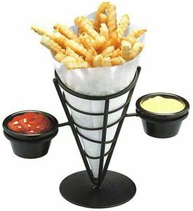 Support en métal design attrayant pour cônes à frites, haute qualité, réutilisable, écologique, tailles personnalisées pour la maison et l'hôtel - Product Image 2
