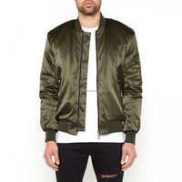 Blouson Bomber Unisexe en Satin de Soie Supérieur à Col Montant, Vestes de Baseball Personnalisées avec Logo Unique pour l'Hiver