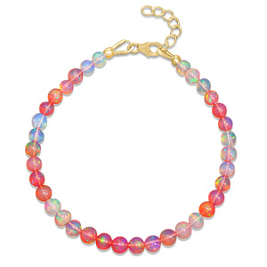 Pulsera de Ópalo con Cuentas Redondas Sombreadas, Pulsera de Piedra Semipreciosa, Pulsera de Joyería de Ópalo, Pulsera de Cuentas de Ópalo Irregulares - Product Image 2