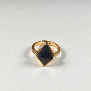 แหวนพลอยรูปว่าวเงินแท้ 925 — แหวนขอบพลอยธรรมชาติขนาด 10x15 มม. - แหวนชุบทองทำมือ - Product Image 6