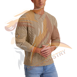 Pull en tricot personnalisé décontracté pour homme, tricot en coton, pull uni, col rond, manches longues, pulls pour homme - Product Image 6