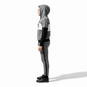 Survêtement unisexe en polyester/spandex, imprimé, décontracté, style streetwear, deux pièces, sweat à capuche et pantalon de jogging, vente en gros, fabricant OEM, fournisseur - Product Image 3