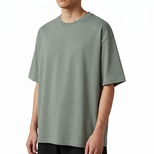 Herren Oversize Streetwear T-Shirt mit überschnittenen Schultern aus schwerer Baumwolle – Locker geschnittenes Tee-Shirt vom Hersteller - Product Image 3