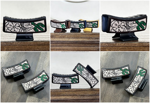 2026 Elegant OEM Hand Tooled Genuine Cowhide Leather Hair <b>Clip</b> Floral Tooled Cactus Design Barrette Cowgirl Boho Hair Accessory - Product Image 3