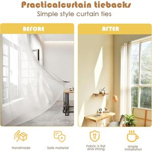 Fermacurtain Magnetici Fatti a Mano (Confezione da 2) con Magneti Potenti, Senza Foratura, in Legno Rivestito in Vetro Scintillante per Tende e Accessori - Product Image 5