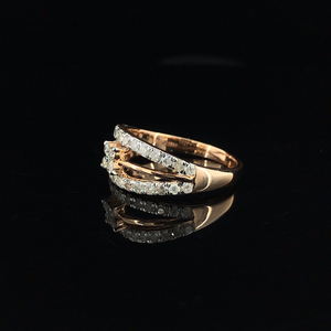 Anillo de Compromiso Clásico de Oro Sólido de 14K para Mujer con Diamantes de Corte Brillante en los Laterales, 34 Piedras, 0.64 CT, Color H, Natural GGL - Product Image 3