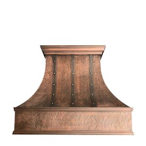 Hotte de cuisine contemporaine en cuivre, conçue pour les maisons de luxe, finition haut de gamme, solution efficace de purification de l'air de la cuisine - Product Image 3