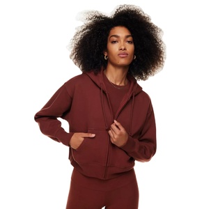 Custom Winter Crop Top Hoodie for Women Fleece Pullover Hoodies Plain Training Wear <b>Zip</b> <b>up</b> <b>Cropped</b> Hooded Sweatshirt - Product Image 2