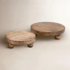 Plateau de service en bois avec logo personnalisé, plateau de présentation en bois massif pour cadeaux et utilisation promotionnelle - Product Image 1