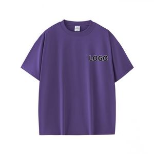 เสื้อยืดคอกลม แขนสั้น ทรงหลวม ยูนิเซ็กซ์ ผ้าคอตตอนเจอร์ซีย์ถัก 100% สีพื้น ใส่ได้ทุกฤดู สไตล์ลำลอง พิมพ์ลายโลโก้ - Product Image 1